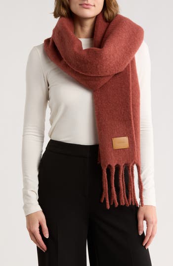 Vince Wool & Alpaca Fringe Scarf In Brown