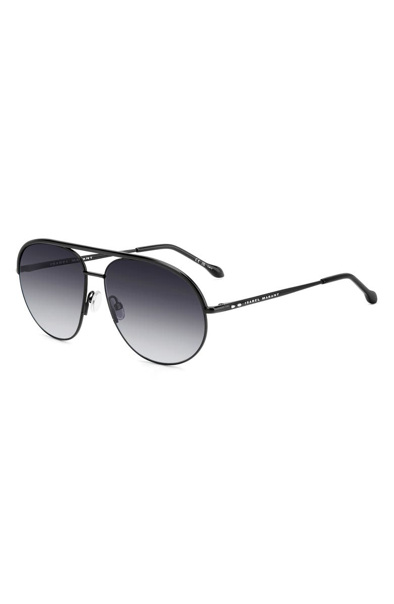 Isabel Marant 62mm Oversize Navigator Sunglasses, Alternate, color, Black/ Dark Grey