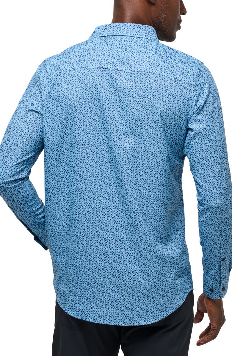 TravisMathew Country Mile Floral Button-Up Shirt, Alternate, color, Quiet Harbor