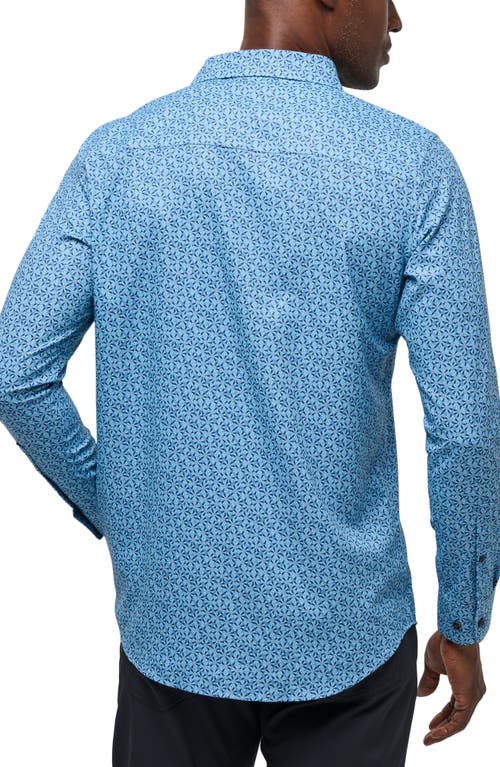 Travismathew Country Mile Floral Button-up Shirt In Blue