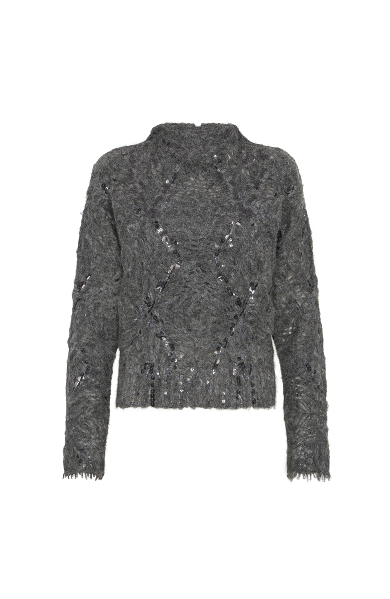 Brunello Cucinelli Frosty embroidery sweater, Main, color, Lead
