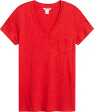 Caslon® Cotton & Modal V-Neck T-Shirt