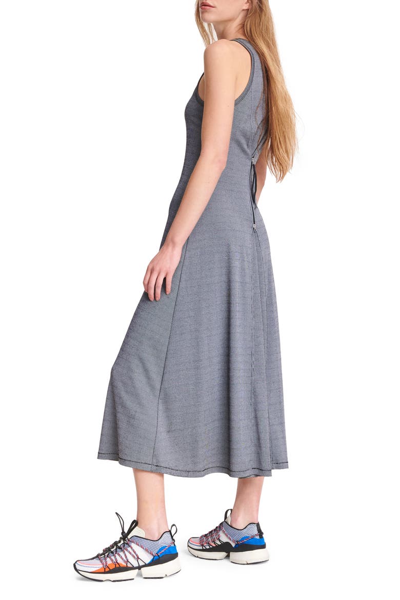 Quinn Zip Tank Dress, Alternate, color, BLACK/ WHITE