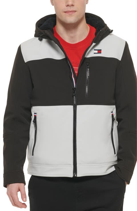 Soft Shell Hooded Jacket with Faux Shearling Lining