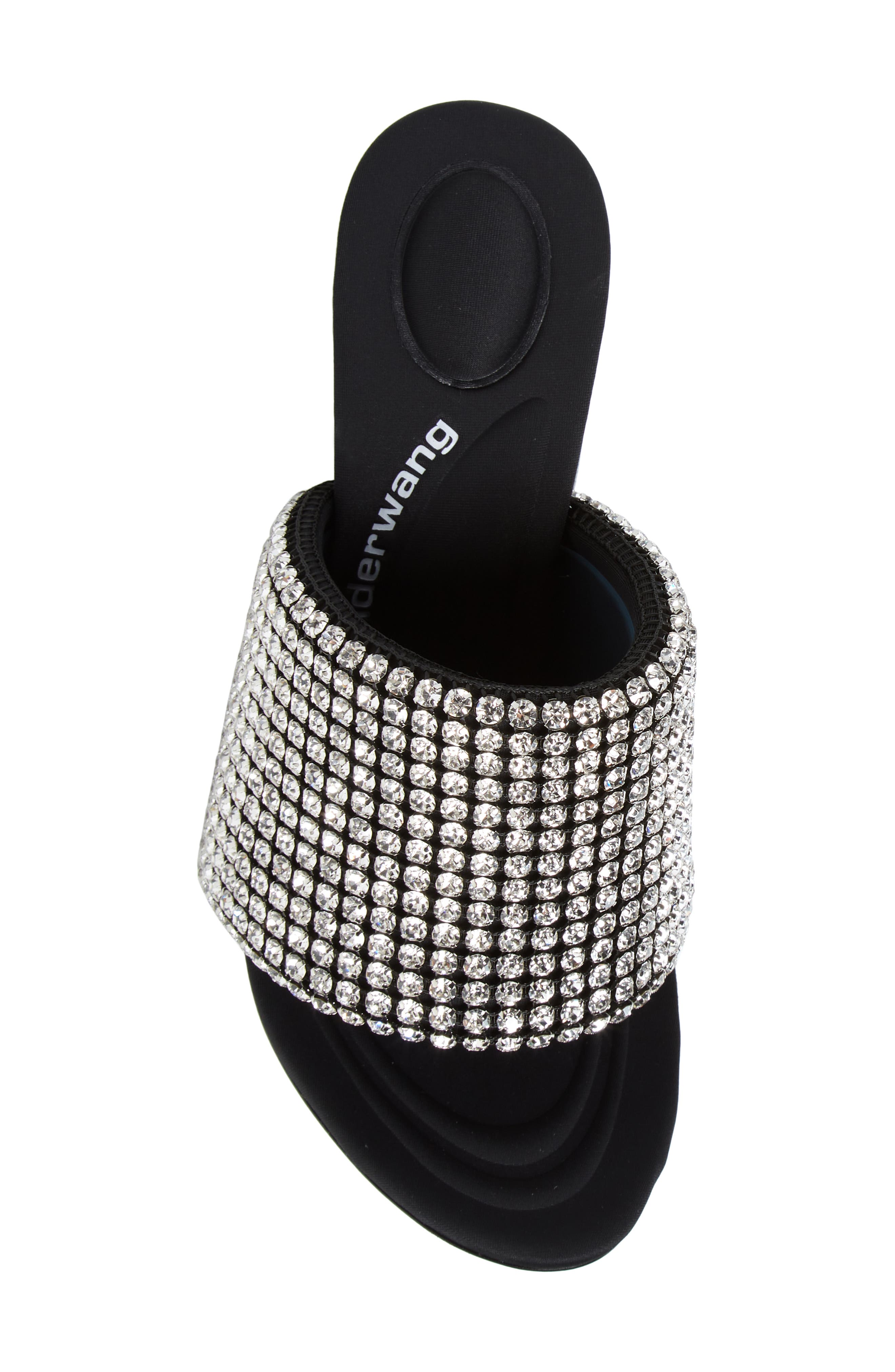 Sienna Crystal Embellished Slide Sandal, Alternate, color, BLACK