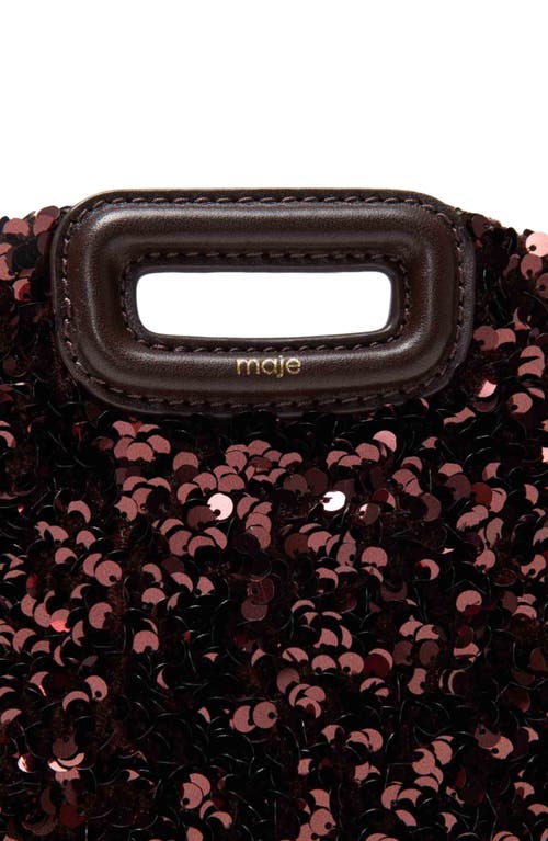 Maje Sequinned Miss M Mini Bag In Brown