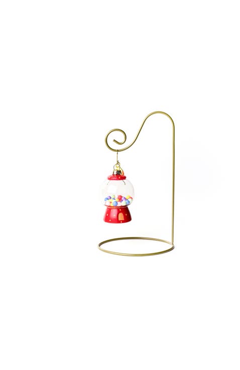 Bubble Gum Jar Glass Shaped Ornament with Gold Stand