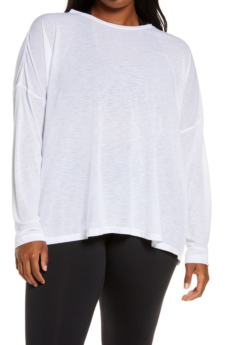 Zella Breezy Tie Back Long Sleeve T-Shirt, Main, color, 