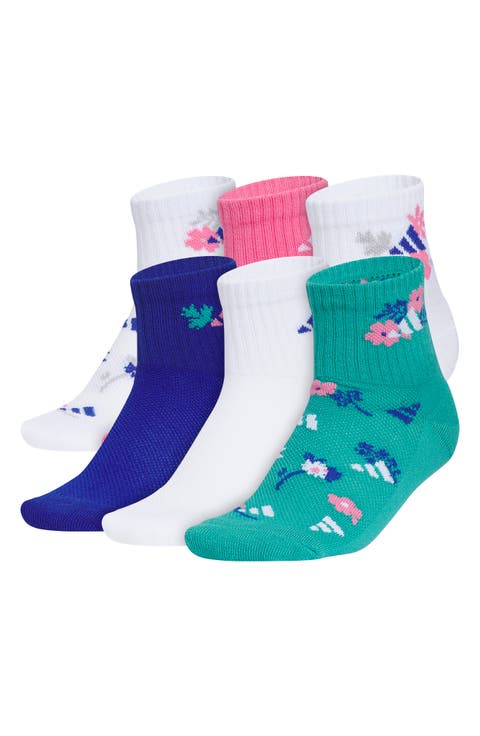 Kids' 6-Pack Cushioned Quarter Socks