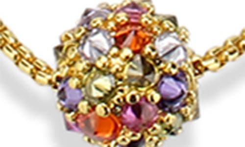 Covet Fiesta Ball Pavé Cz Pendant Necklace In Multi