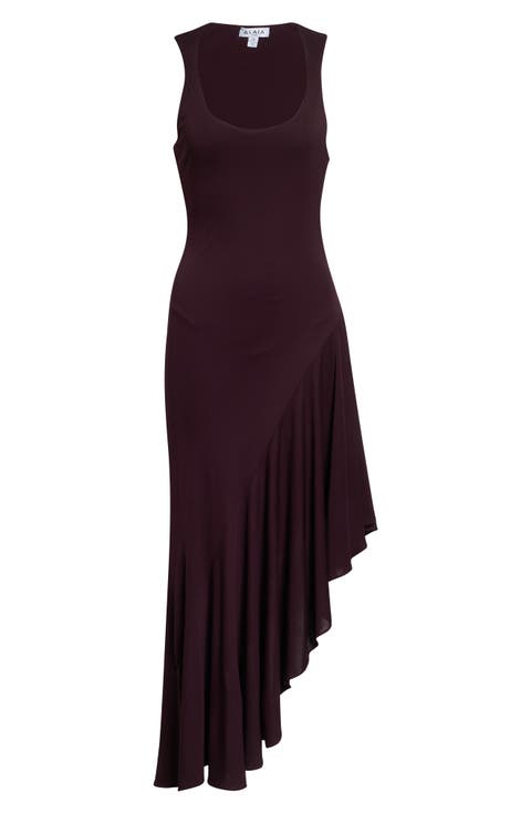 Asymmetric Fluid Jersey Dress