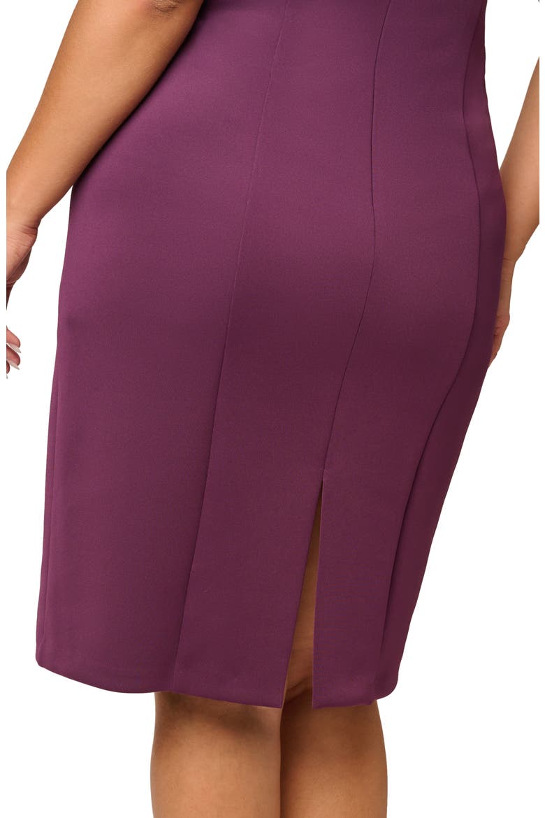 Floral Appliquéd Scuba Sheath Dress, Alternate, color, PINOT NOIR