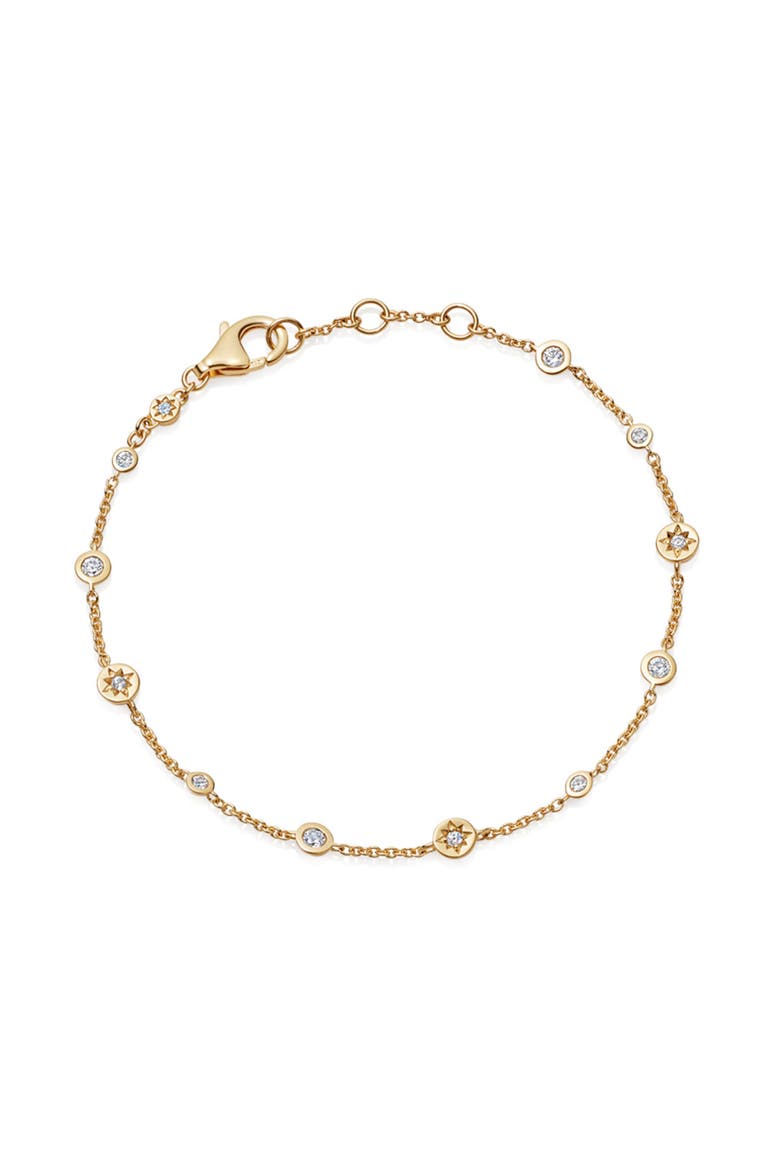 Gold Polaris North Star White Sapphire Station Bracelet, Main, color, North Star