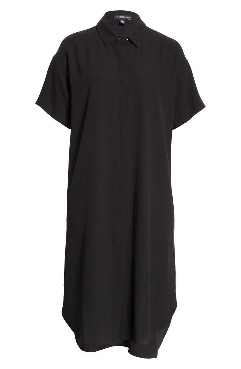 Eileen Fisher Classic Collar Silk Shirtdress, Alternate, color,