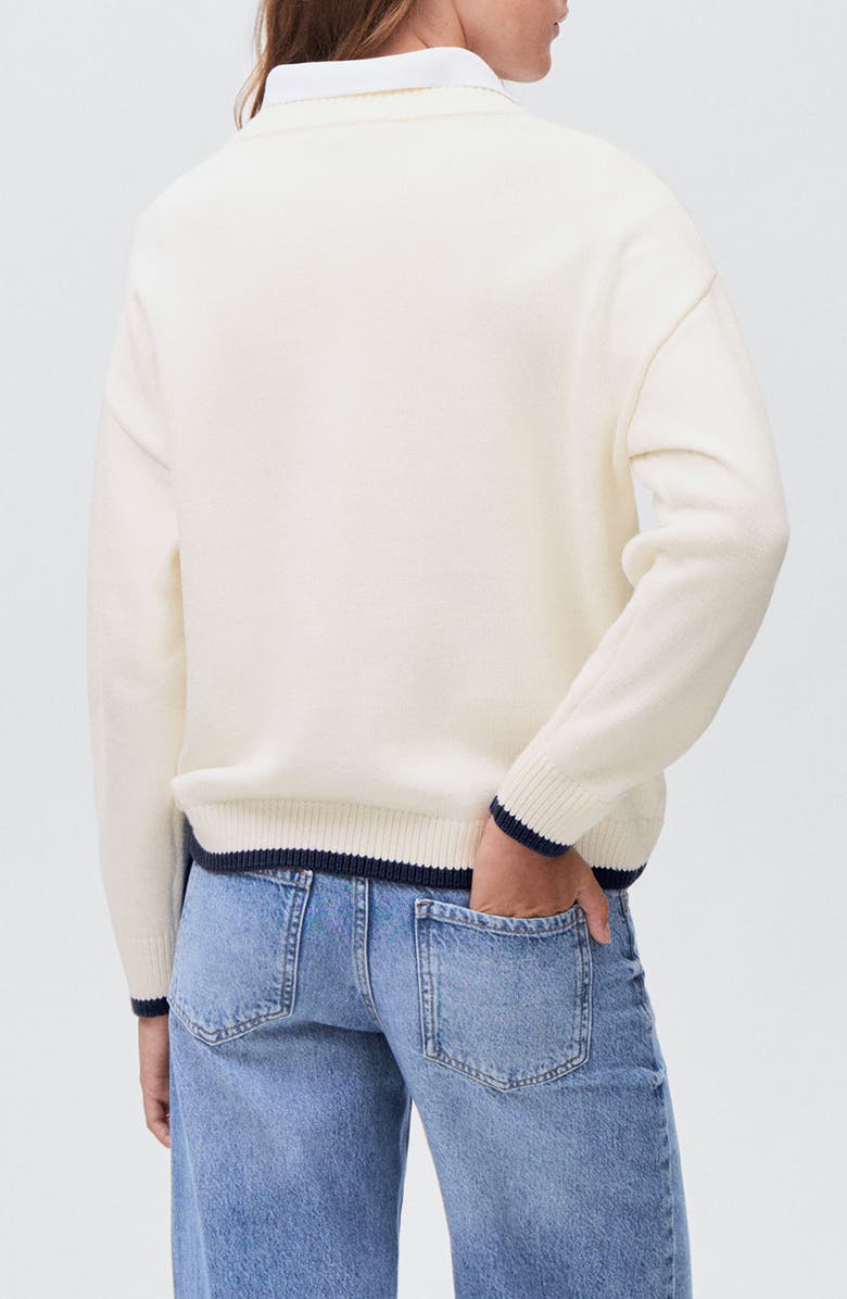 MANGO TEEN Classics Intarsia Knit Sweater, Alternate, color, White