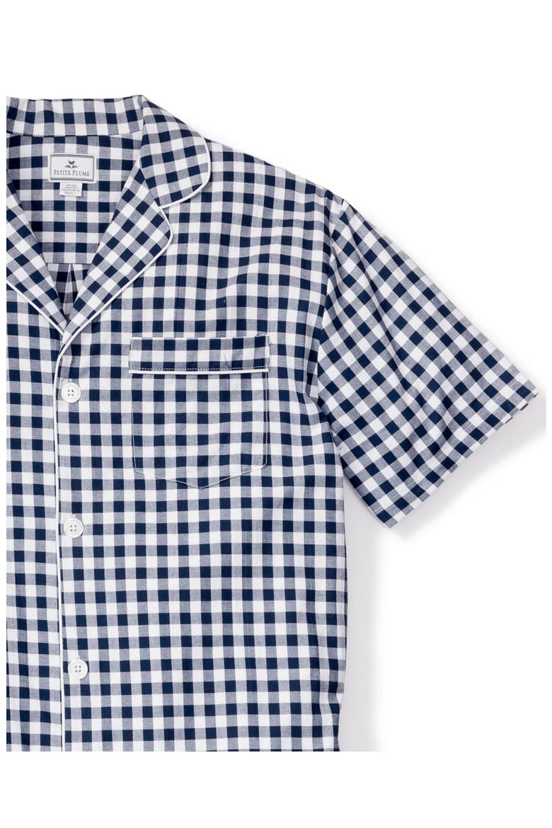 Gingham Short Set, Alternate, color, NAVY