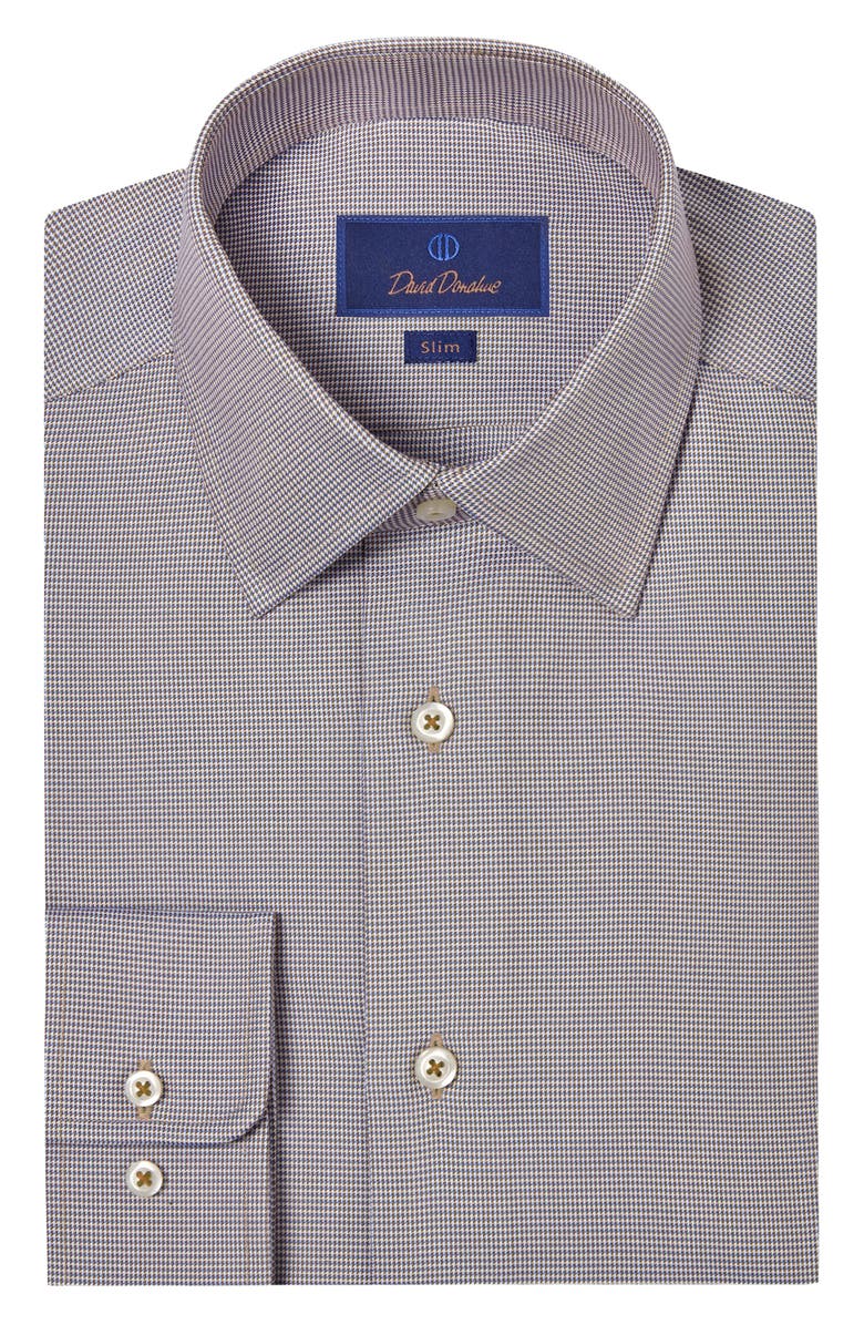 David Donahue Slim Fit Micropattern Cotton Dobby Dress Shirt, Main, color, 