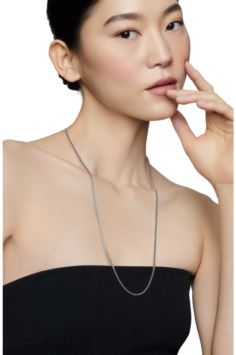Box Chain Slider Necklace in Sterling Silver, 2.7mm, Alternate, color, SILVER