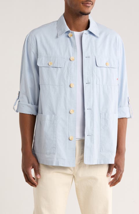 Relaxed Fit Cotton & Linen Shirt Jacket