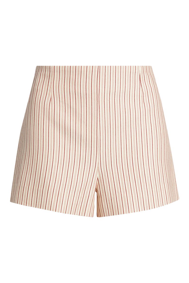 Noto Cotton Blend Micro Shorts, Alternate, color, PINSTRIPE GARNET/ BLUSH