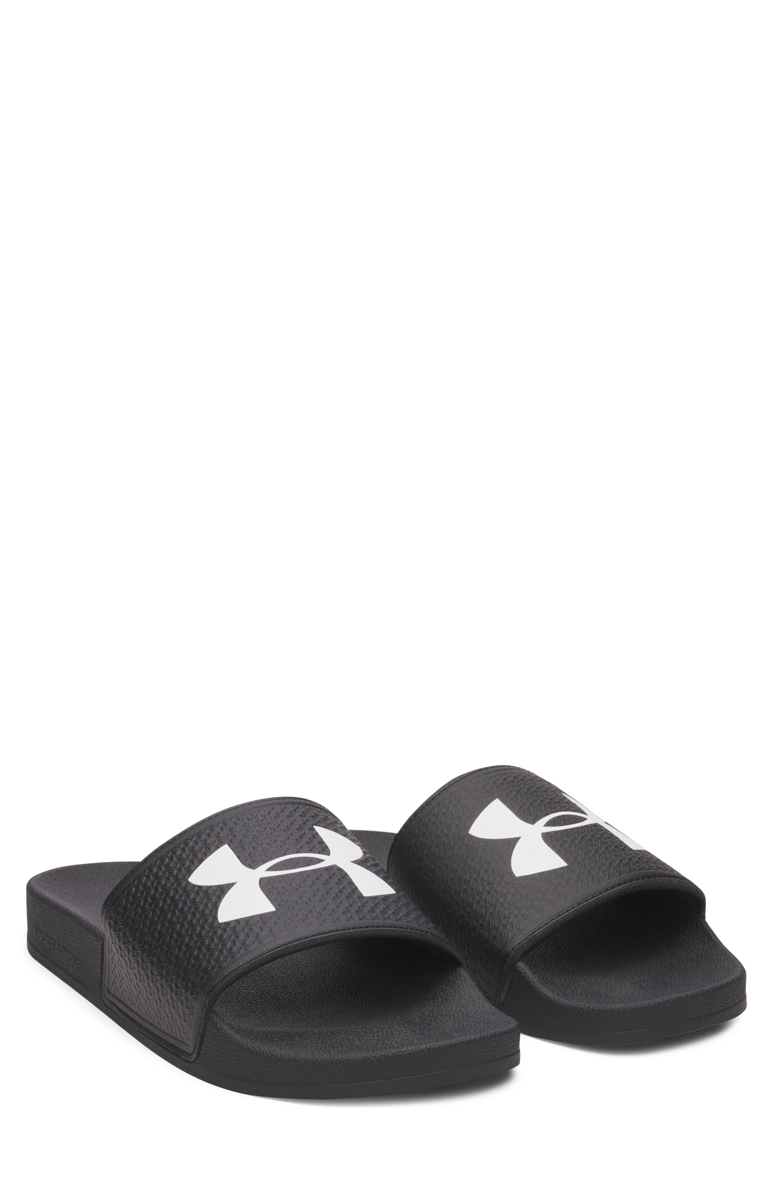 Under Armour UA ARMR Slide Sandal, Main, color, Black / Black / White