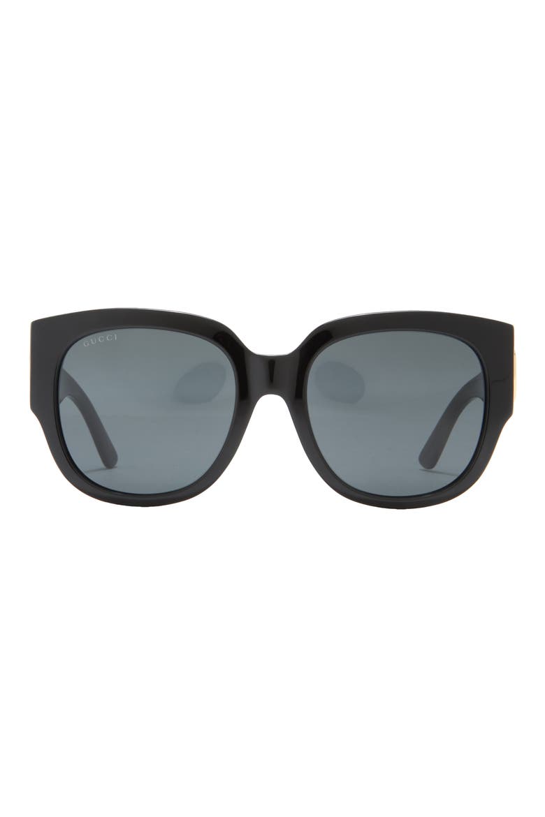 55mm Square Sunglasses, Main, color, BLACK BLACK GREY