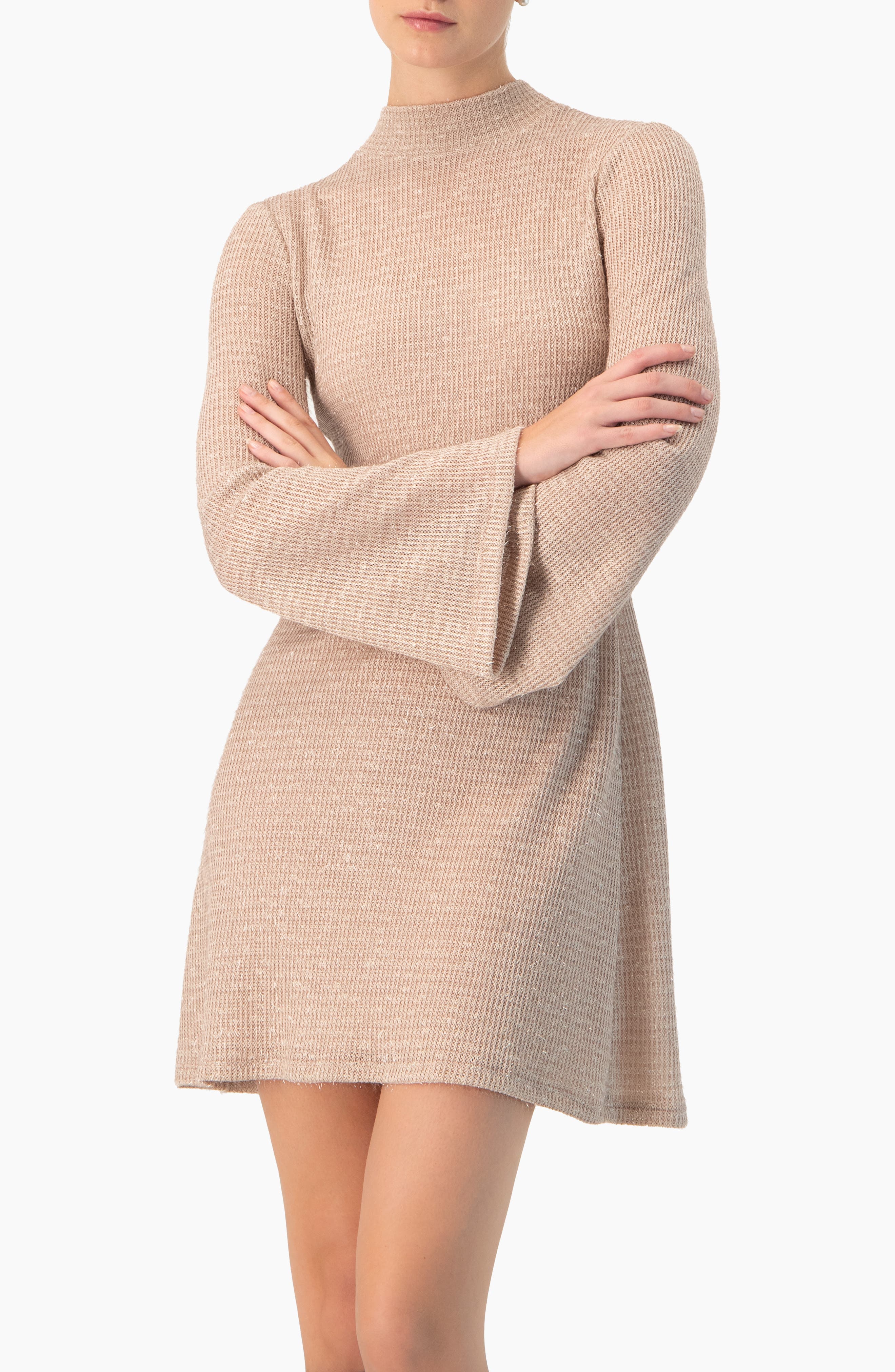 Short Knitted Long Sleeve Dress
