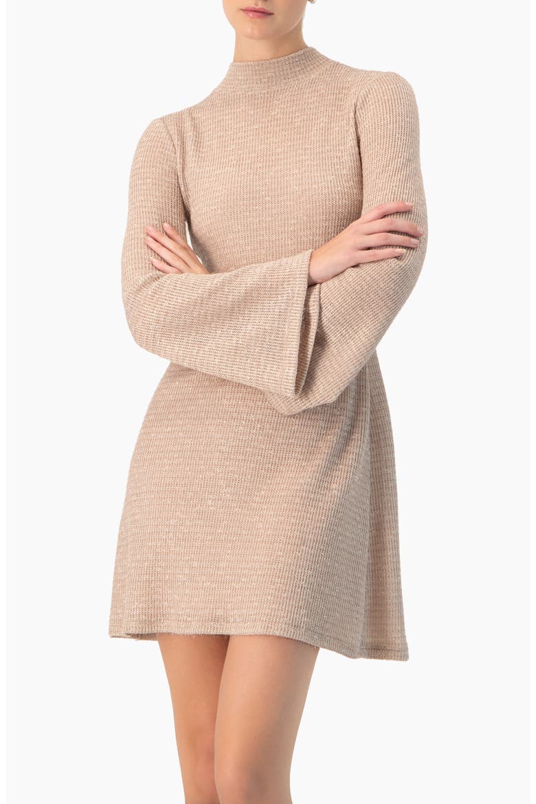 Short Knitted Long Sleeve Dress, Main, color, Dusty Pink