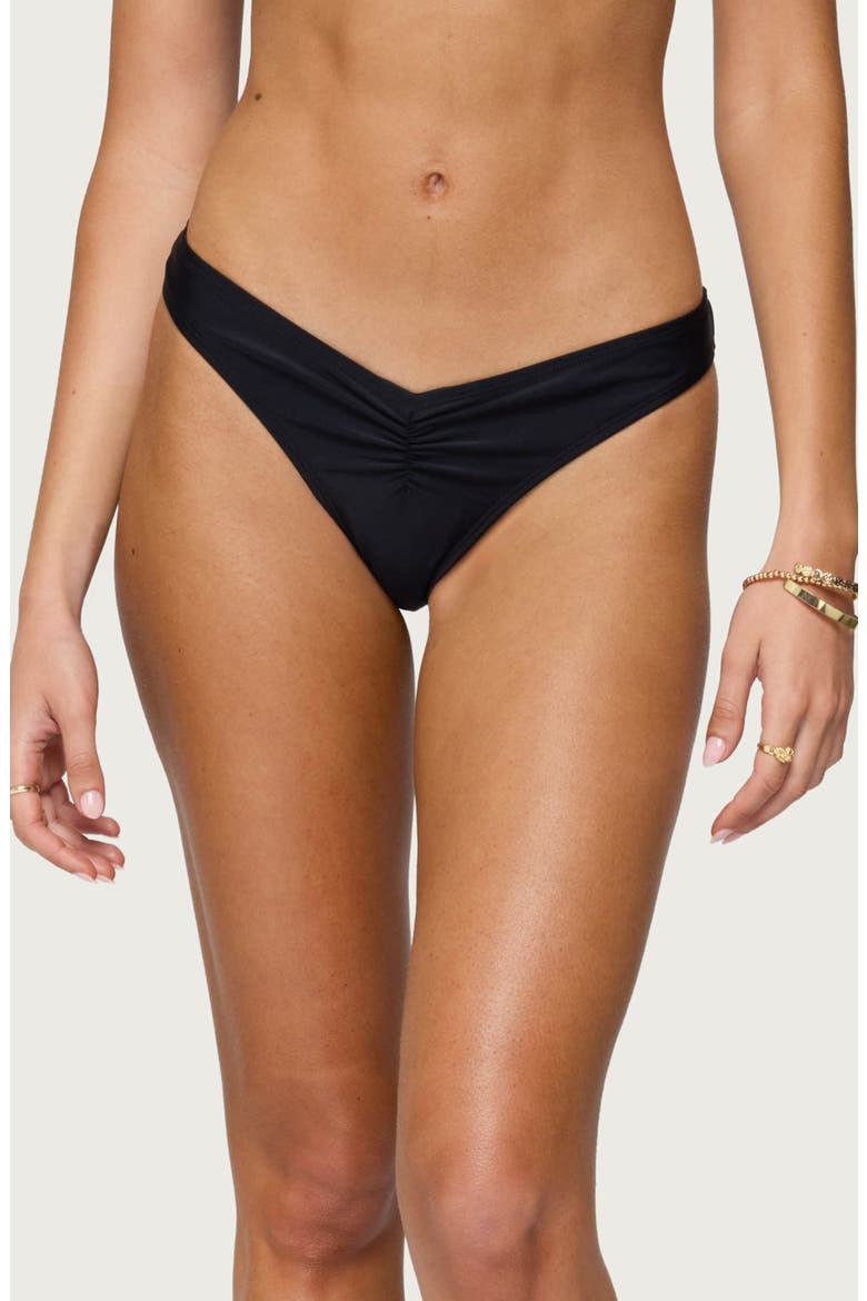 Starfish Ruched Bikini Bottoms, Main, color, BLACK