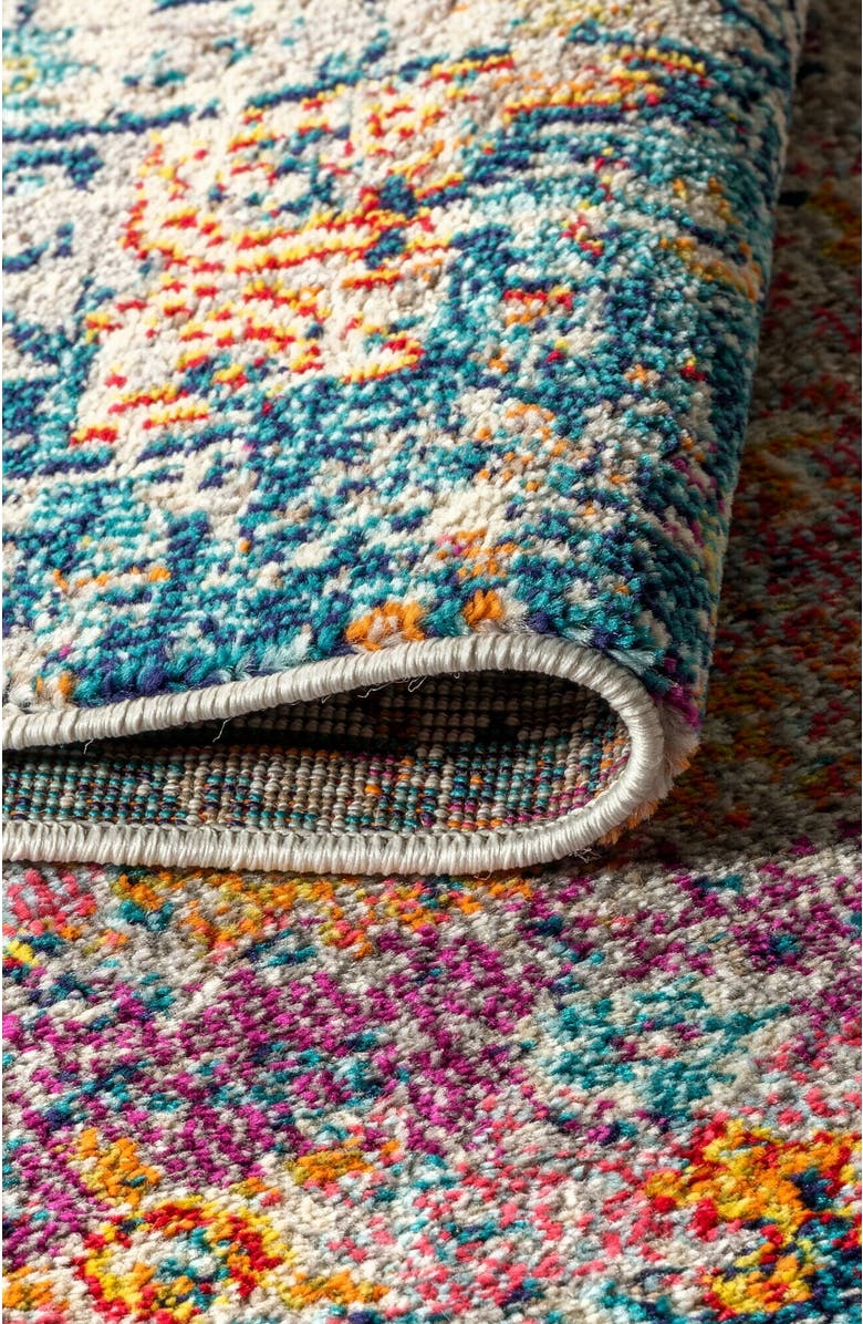 JONATHAN Y Bohemian FLAIR Boho Vintage Medallion Area Rug, Alternate, color, Cream/Navy