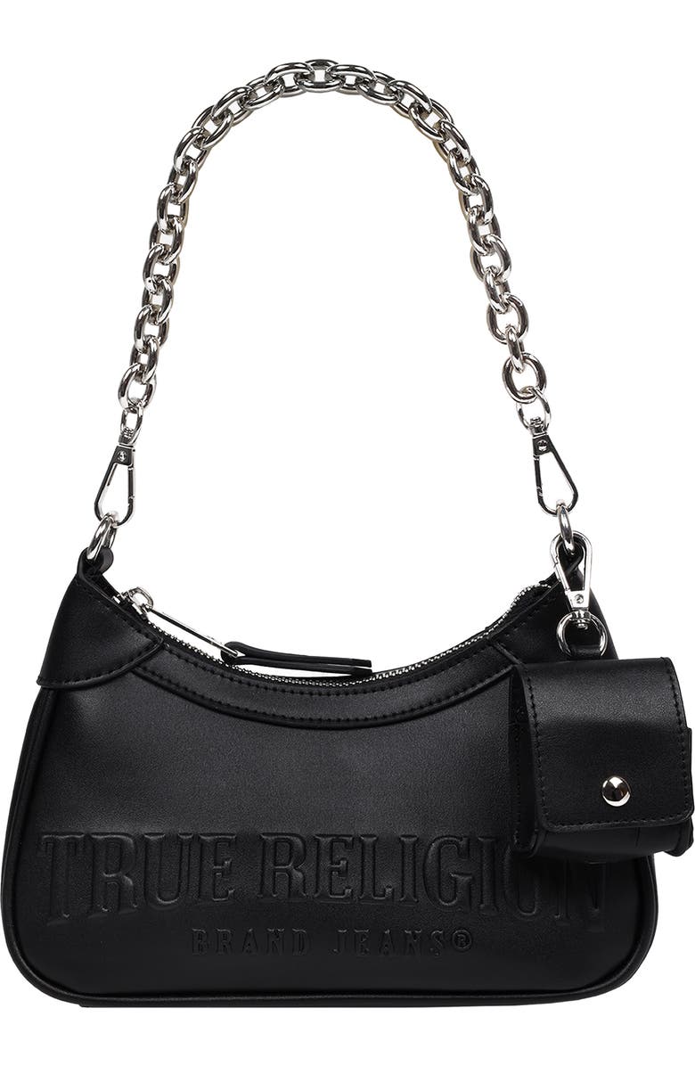 True Religion Punto Logo Zip Shoulder Bag, Alternate, color,