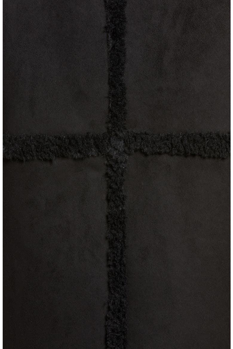 Takara Long Faux Shearling Coat, Alternate, color, BLACK