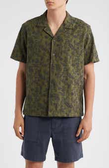 Embroidered Linen & Cotton Camp Shirt