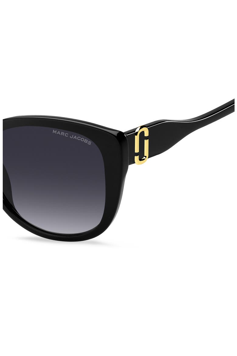 57mm Gradient Cat Eye Sunglasses, Alternate, color, BLACK/ DARK GREY