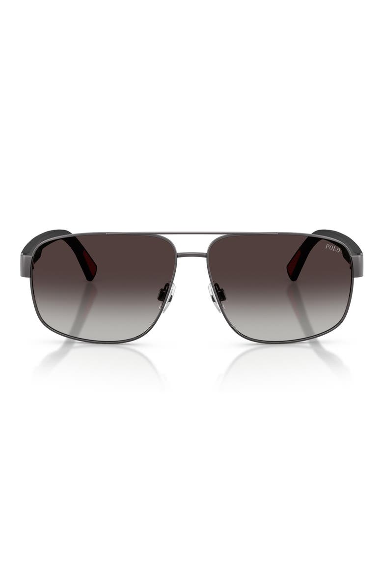 61mm Pilot Sunglasses, Main, color, DARK GUNMETAL / LIGHT BLACK