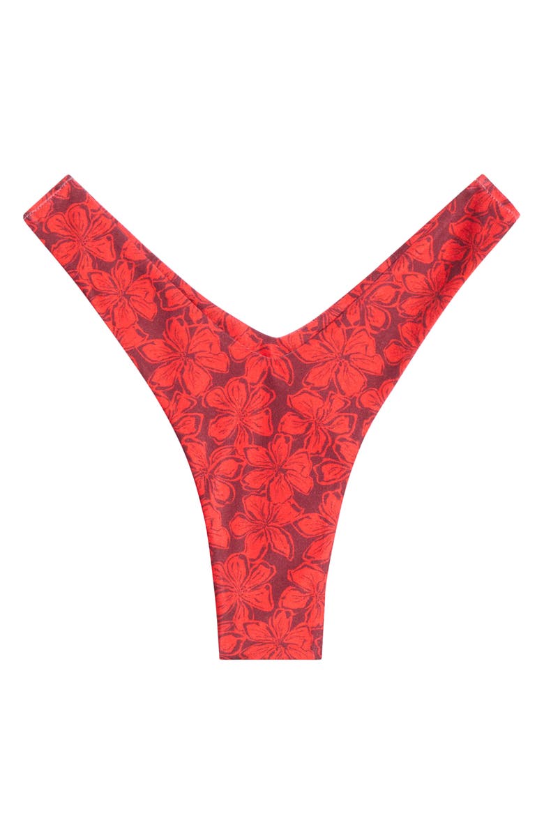 Kulani Kinis Y-Cut Thong Bikini Bottoms, Alternate, color, Sassy Sangria