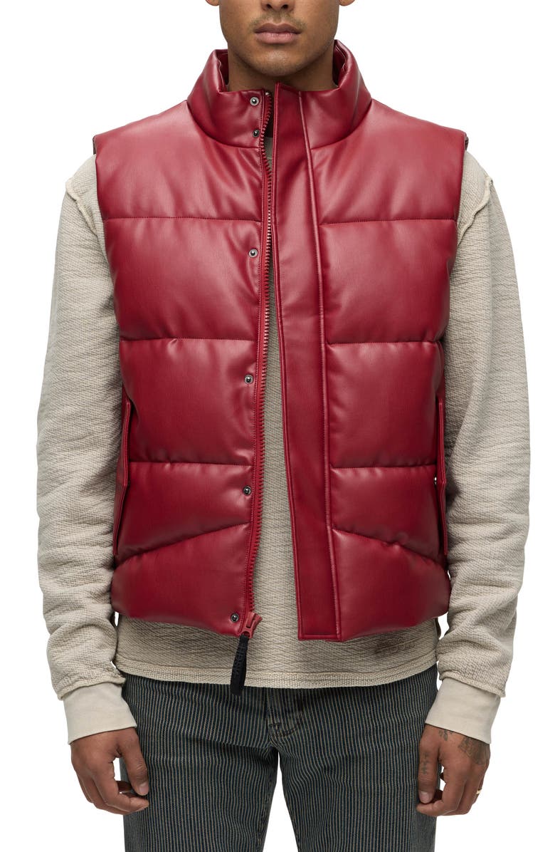 Hudson Jeans Faux Leather Puffer Vest, Main, color, 