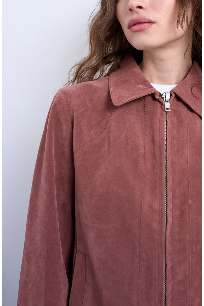 Faux Suede Shacket, Alternate, color, PINK