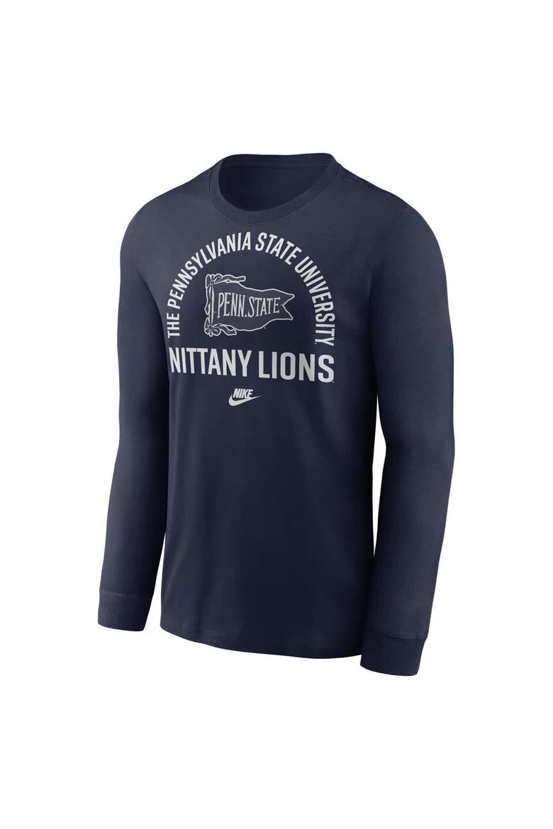 Men's Nike Navy Penn State Nittany Lions Legacy Arched Logo Long Sleeve T-Shirt, Alternate, color, Navy
