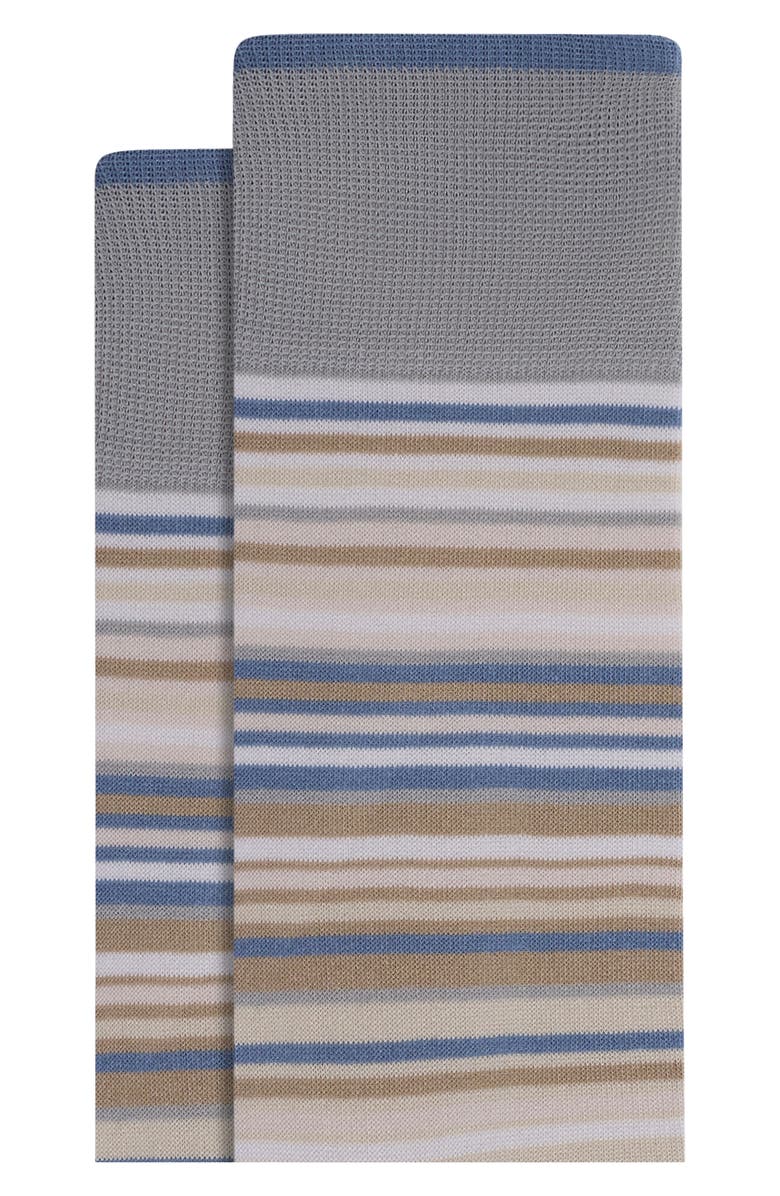 Bugatchi Stripe Mercerized Cotton Blend Dress Socks, Alternate, color, Stone