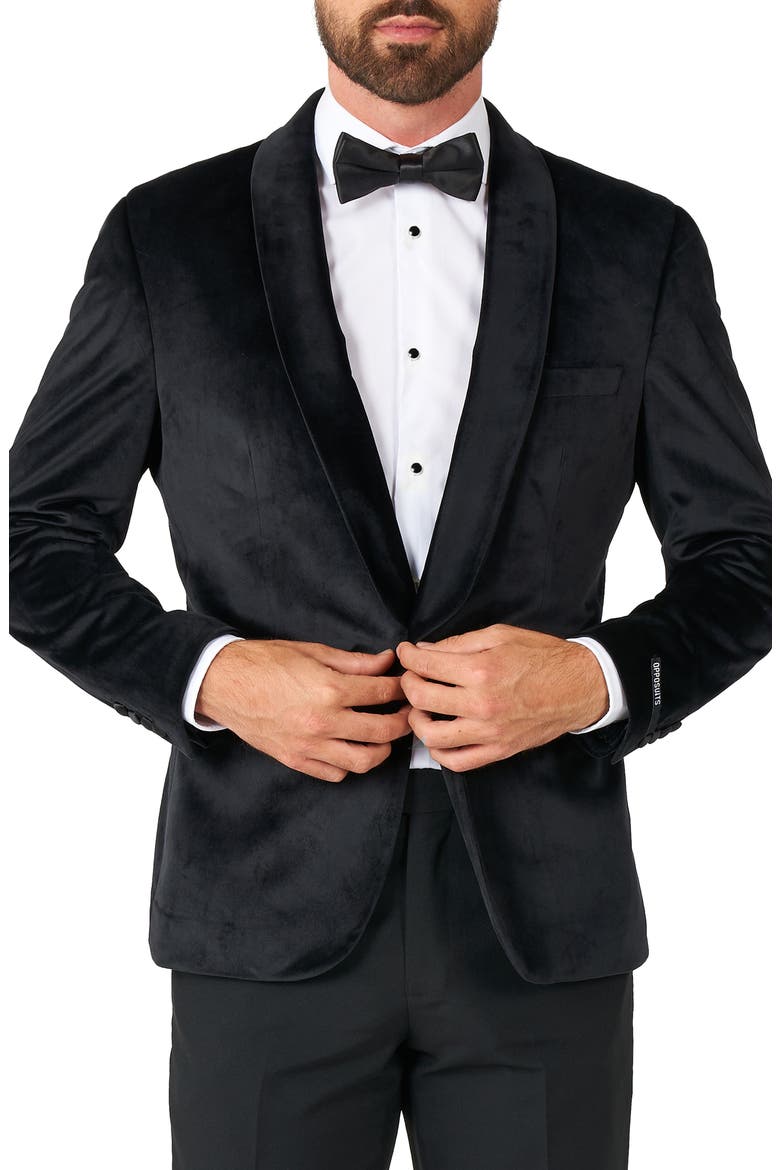 Deluxe Black Velvet Dinner Jacket, Main, color, BLACK