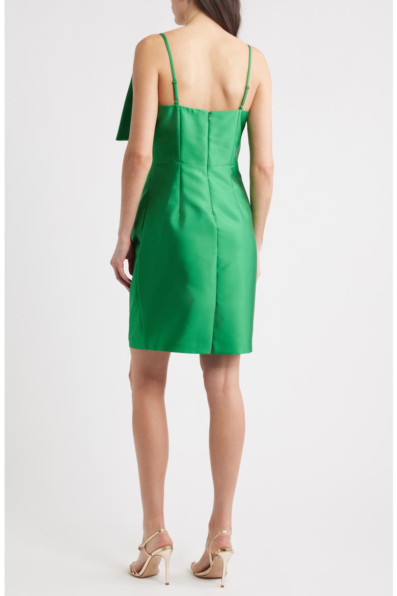 Bow Mikado Cocktail Dress, Alternate, color, EMERALD