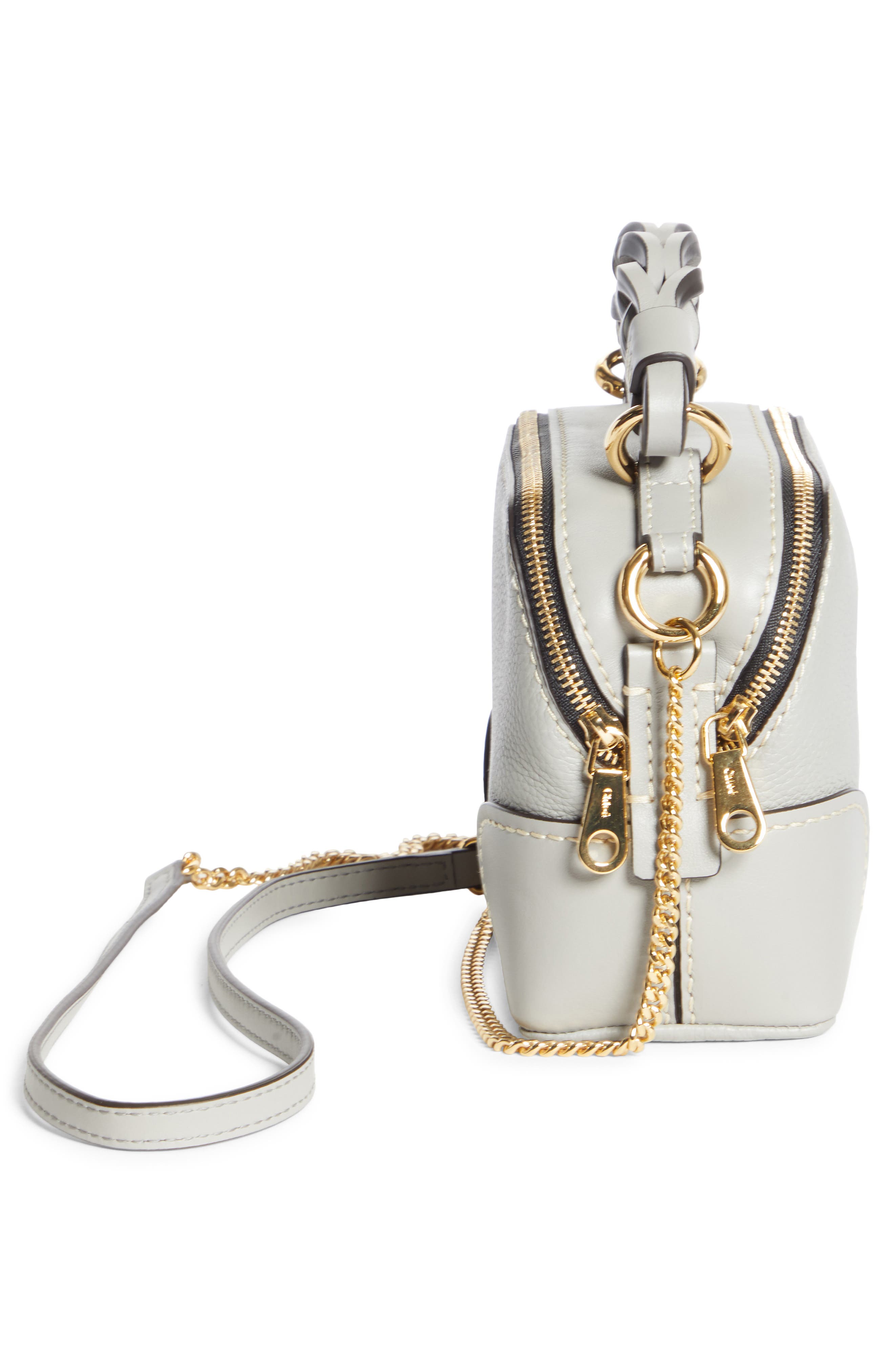 Chloé Mini Daria Hearty Floral Print Leather Crossbody Bag, Alternate, color, 