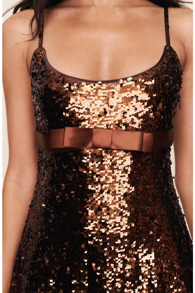 Halo Mini Dress, Alternate, color, Brown