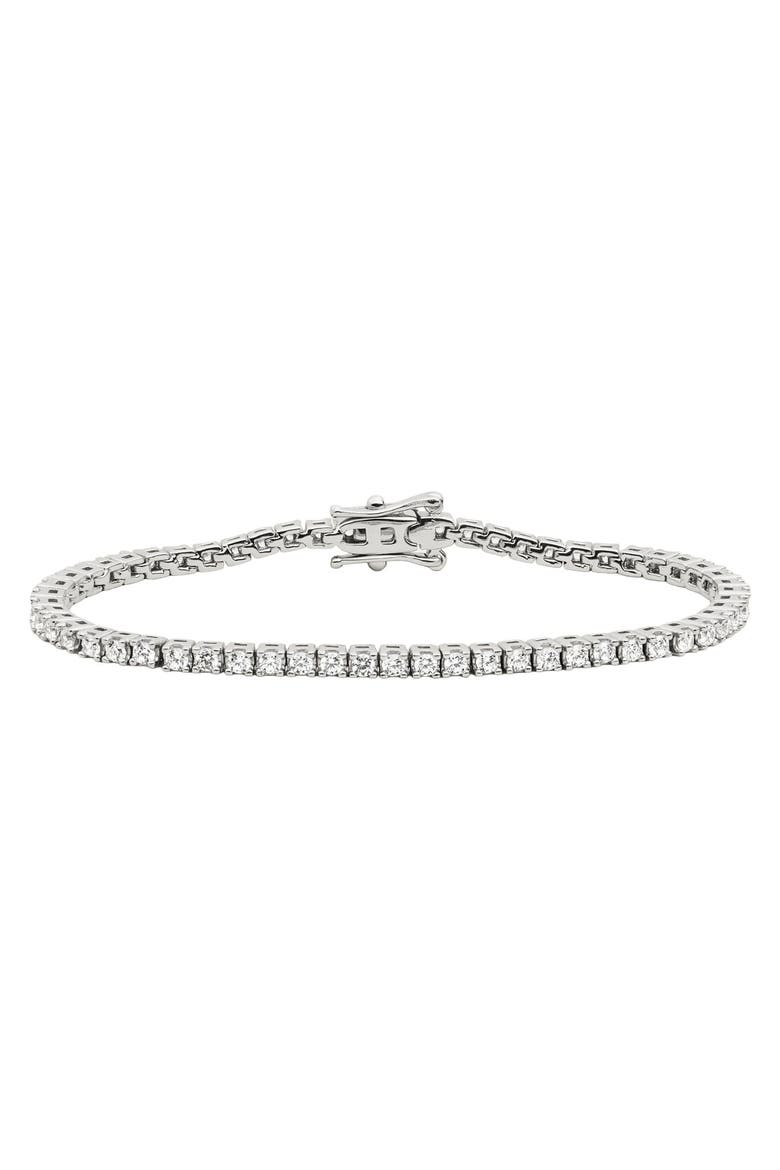 CZ Prong Set Tennis Bracelet, Main, color, Silver