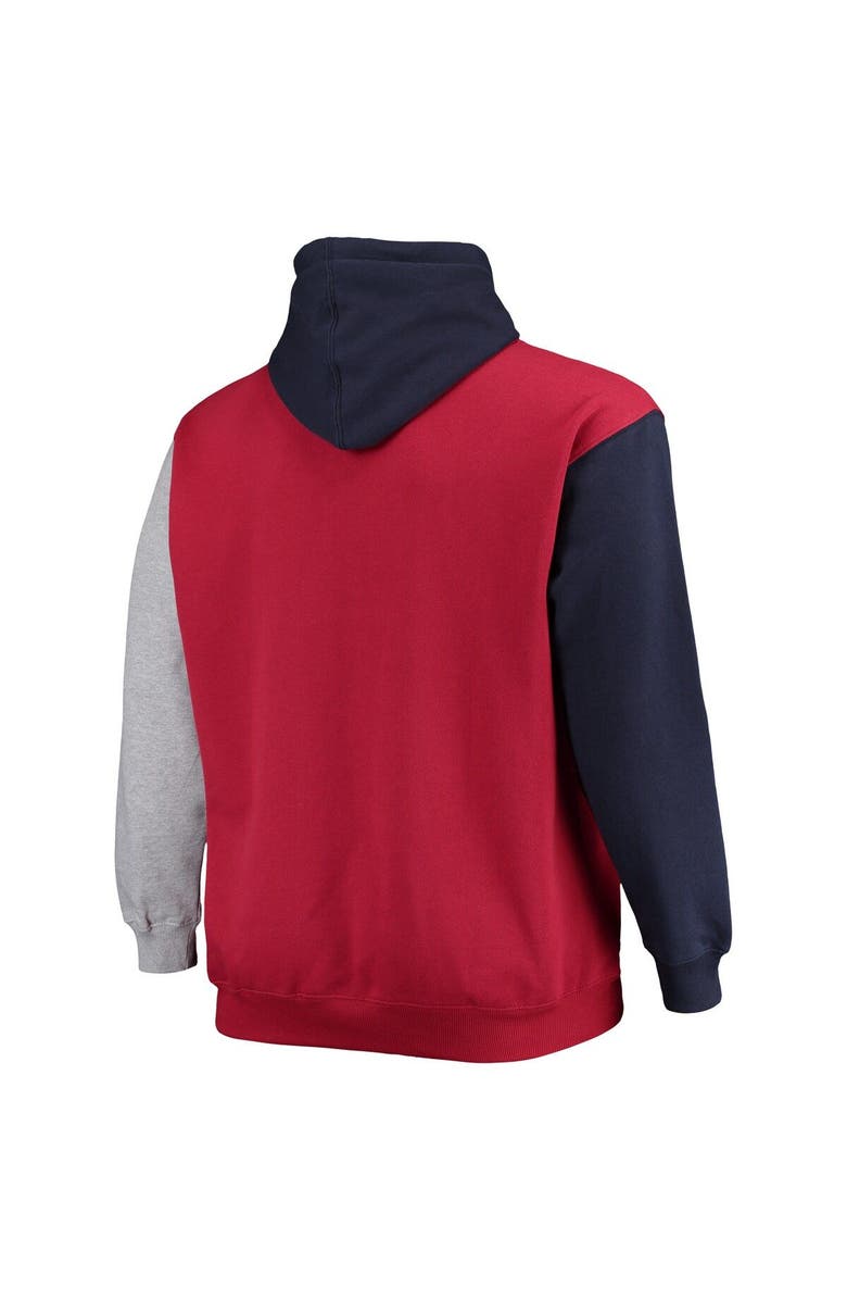 PROFILE Men's Navy/Red Houston Texans Big & Tall Pullover Hoodie, Alternate, color, 