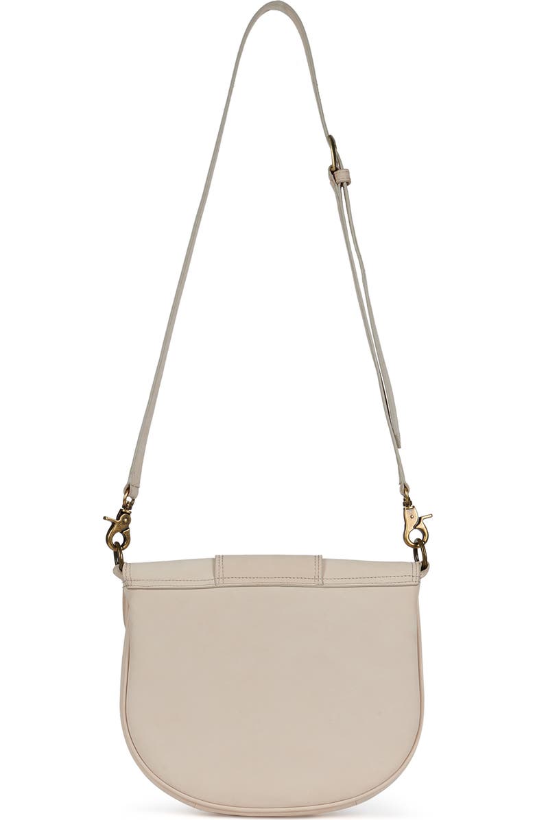 Jeffrey Campbell Side-Quest Leather Crossbody Bag, Alternate, color, Ivory Nubuck Bronze