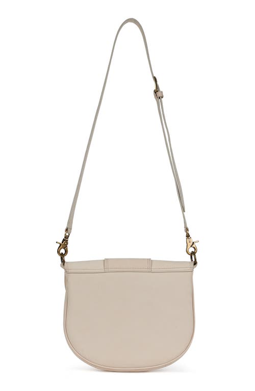 Jeffrey Campbell Side-quest Leather Crossbody Bag In Ivory Nubuck Bronze