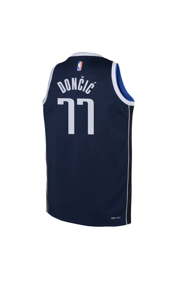 Jordan Brand Youth Jordan Brand Luka Doncic Navy Dallas Mavericks Swingman Jersey - Statement Edition, Alternate, color, 