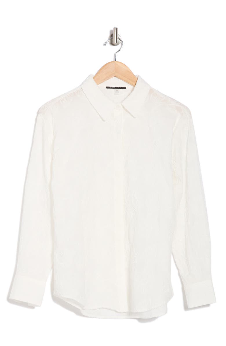 T Tahari Floral Soutache Long Sleeve Button-Up Shirt, Alternate, color, 